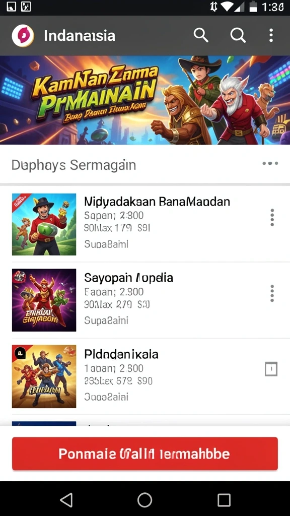 Ruang permainan yang luas dan penuh tantangan.