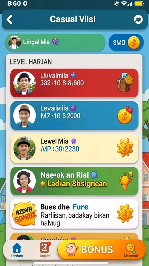 Tampilan awal game yang menarik dan penuh warna.