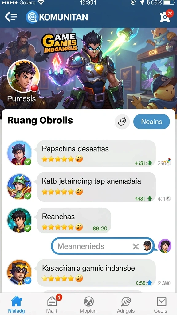 Interaksi komunitas yang aktif di dalam aplikasi.